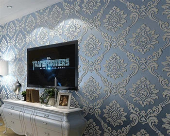 

Beibehang papel parede European style Damascus relief 3D wallpaper living room TV backdrop romance bedroom beige blue wallpaper