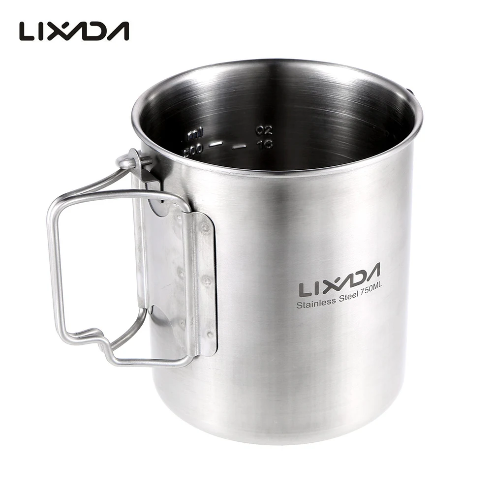 Lixada 750 мл наружная дорожная чашка для воды и чая с крышкой из нержавеющей стали