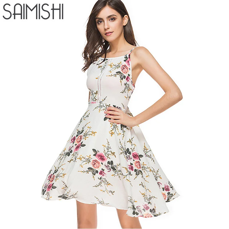 Saimishi Summer Fashion font b Floral b font font b Print b font Spaghetti Strap font