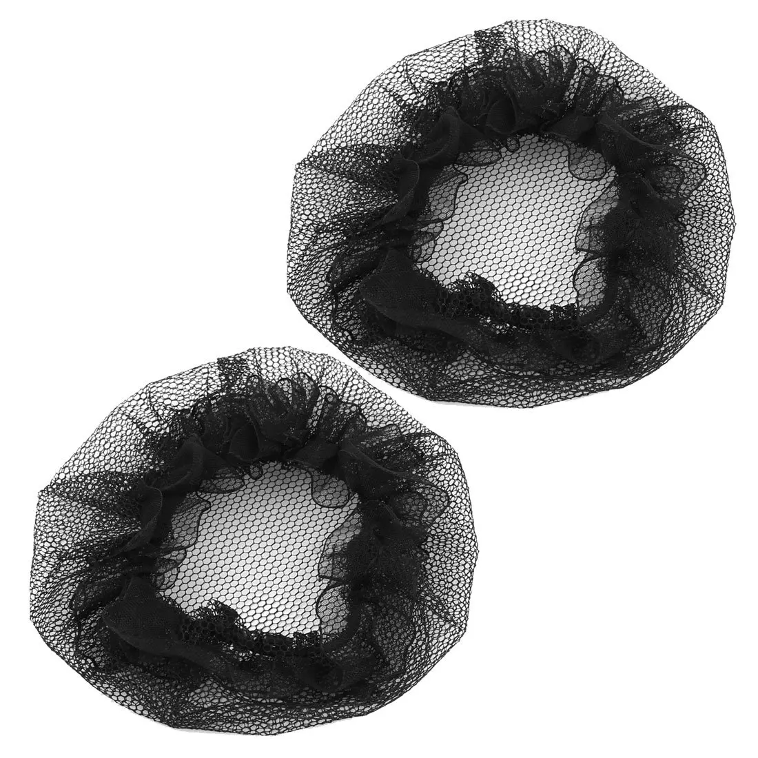 

Hot 2 Pcs Nylon Mesh Stretchy Ballet Bun Covers Hairnet Black for Woman