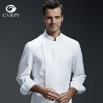 

High Quality Chef Long Sleeve Jacket Jacket Professional Chef Uniform Restaurant Hotel Food Service Kitchen Gray Chef Work Shirt