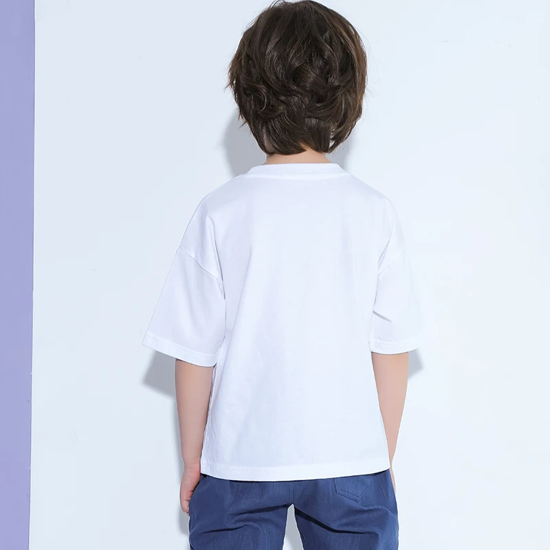 Pioneer Kids/футболка для мальчиков Детские рубашки с круглым вырезом и вышитыми
