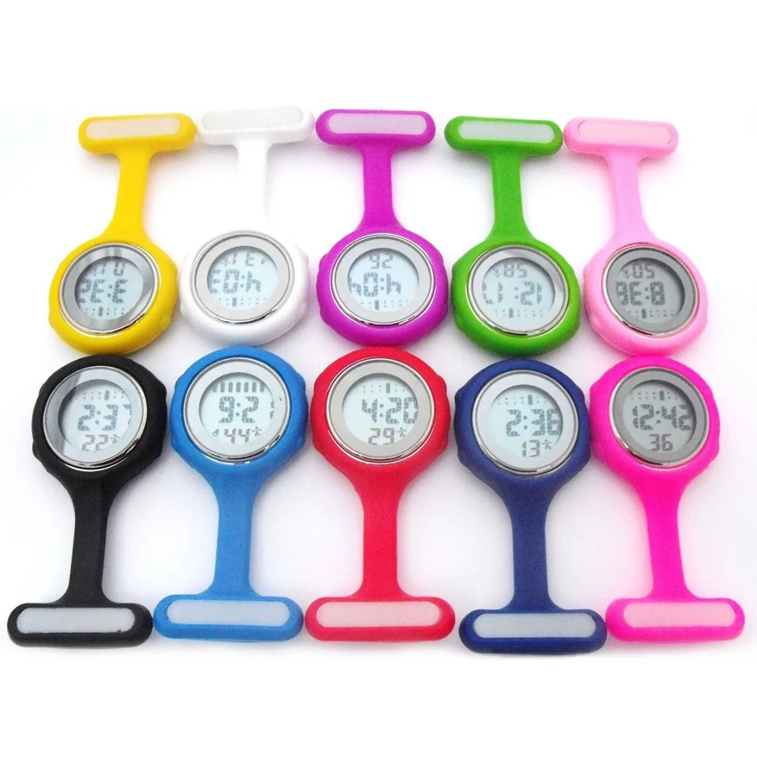 New Fashion Multi Function Pocket Watches Silicone Nurse Watch Brooch Tunic Fob Watch Doctor Medical reloj de bolsillo