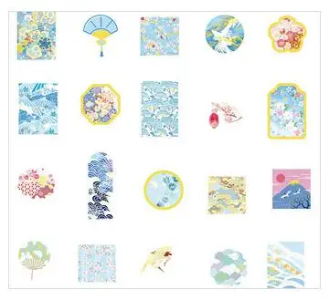 Высококачественная Бумага васи, Япония, модная бумага в цветочках, наклейки, 60 шт./партия, DIY Deco, товары для девочек, подарок - Цвет: 5