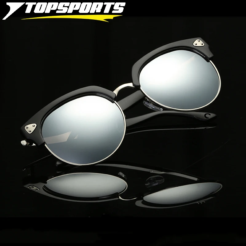 TOPSPORTS Поляризованные Ретро Для женщин круглые солнцезащитные очки для женщин высокое воздействие металлическая оправа из поликарбоната UV400 TAC Светоотражающие линзы с покрытием очки для вождения автомобиля