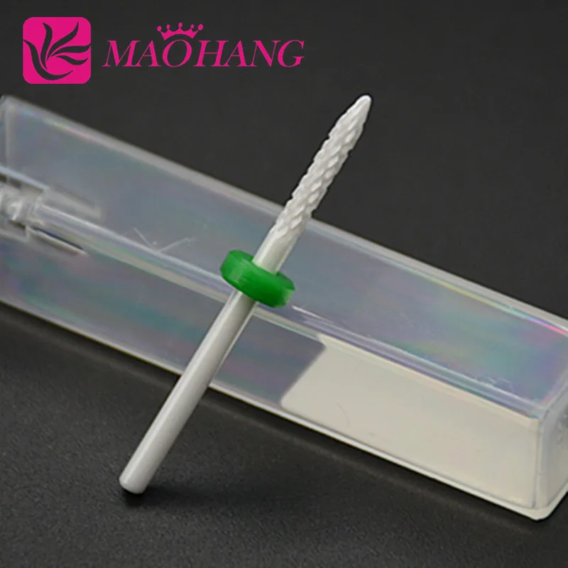 Hot Ceramic Nail Drill Bit 3/32'' for Nail Art Machine Cuspidal Grinding Stone Head for Electric Manicure Drills Nail Art Tools 3