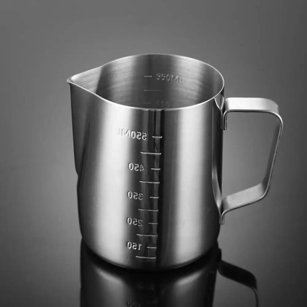 

1pc Stainless Steel Sharp Spout Scale Measuring Scale Design Espresso Coffee Milk Frothing Cup Gadget