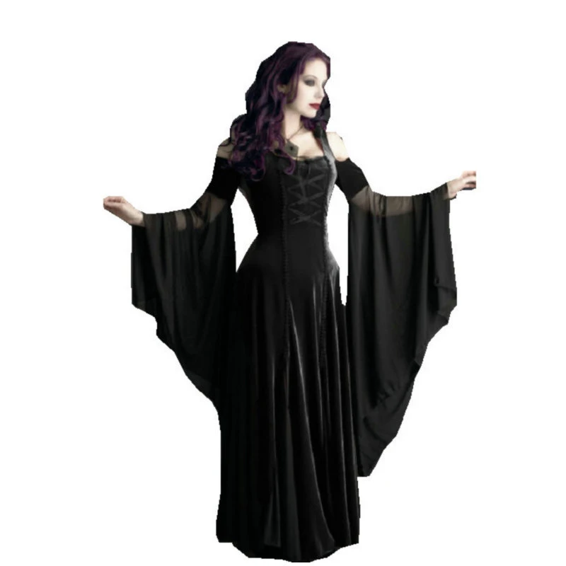 black gothic halloween dress