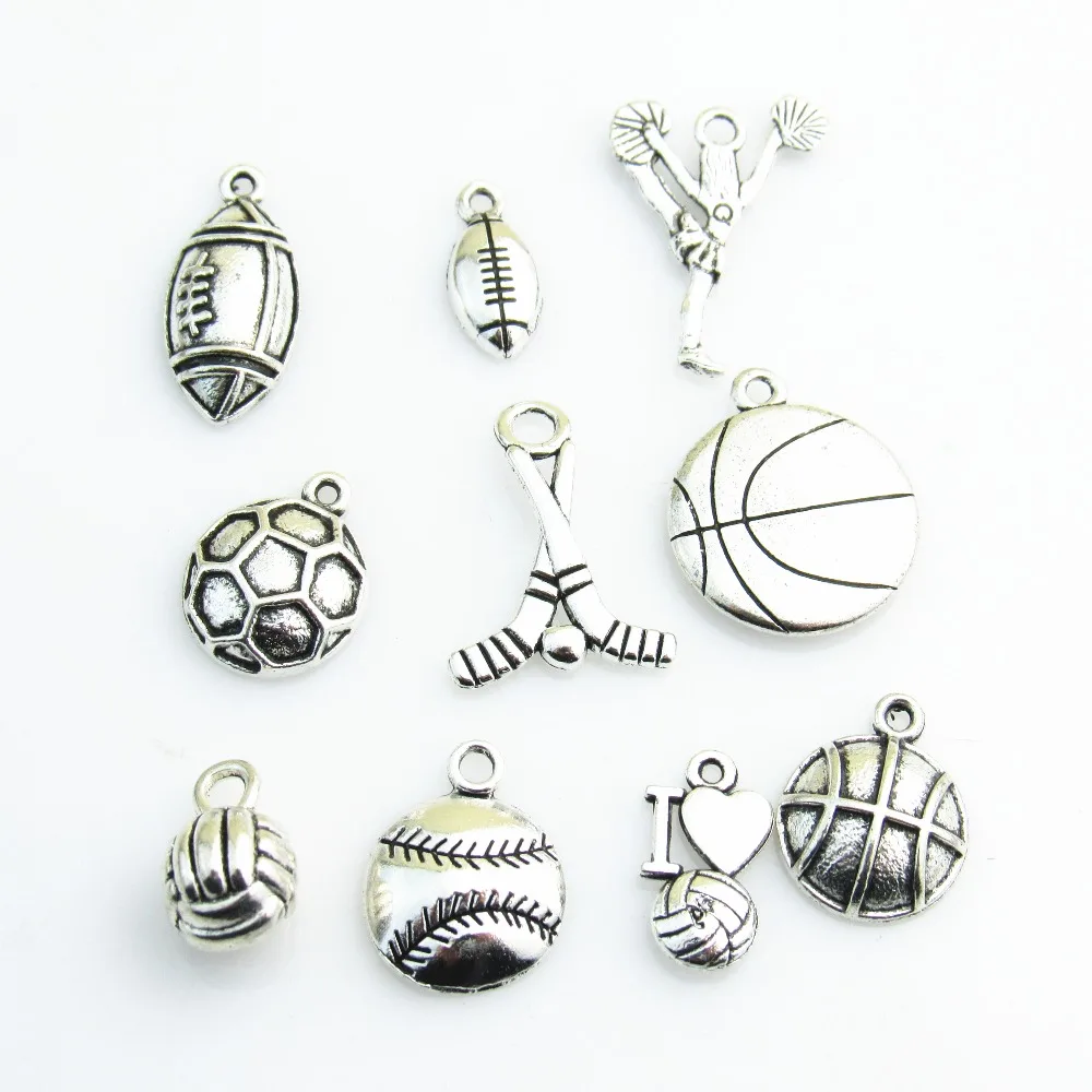 New Arrivals Mixed Style Balls Sports Floating Dangle Charms Lobster