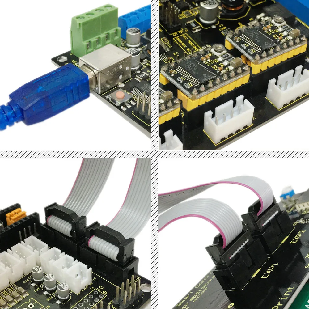 Бесплатная доставка! 3 D принтер комплект для arduino МКС GEN V1.2 + 2004LCD управления + 5x8825 drive + USB + адаптер