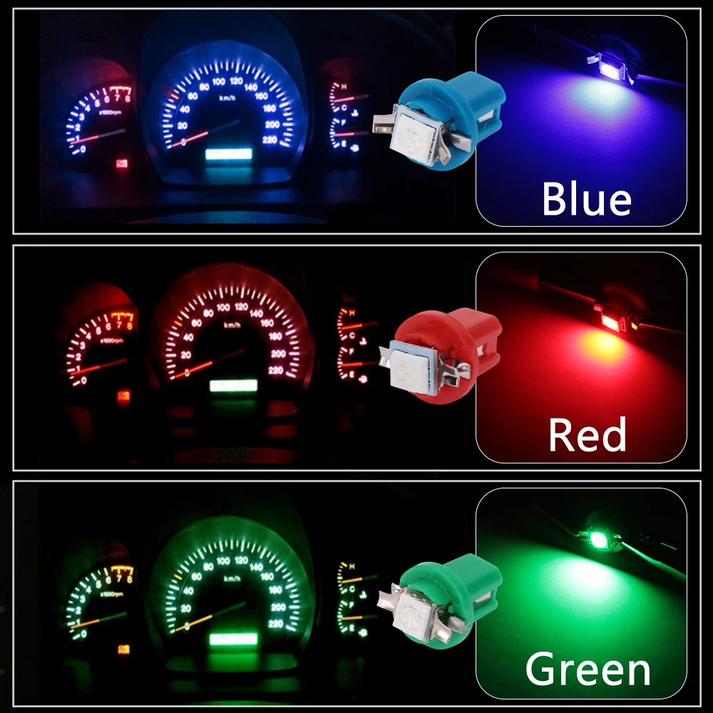 10 шт. B8.5D 509T B8.5 5050 Led 1 SMD T5 лампы Автомобильный датчик скорости лампочка приборной