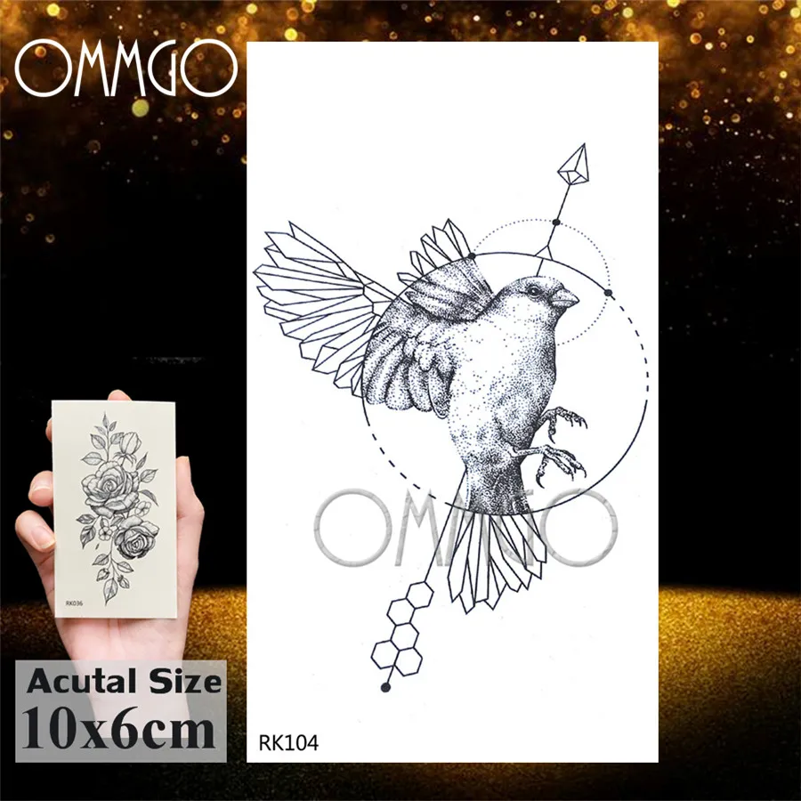 OMMGO черная горная стрелка временная татуировка наклейка геометрические маленькие лесные татуировки боди-арт рука женские мужские фальшивые татуировки бумага
