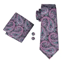 LS-1614 Барри. ван Для мужчин галстук 100% шелк жаккард Тканые Галстук Ханки Запонки дропшиппинг Галстуки для Для мужчин свадебные Бизнес