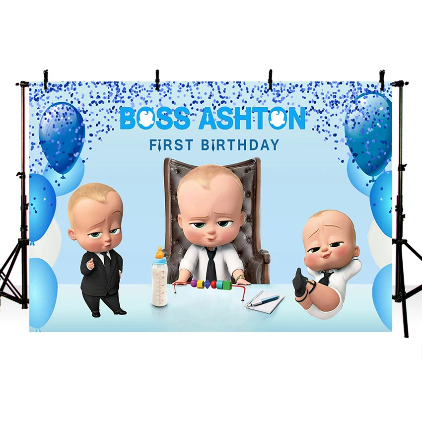 Little Men Boss Baby Birthday Party Photo Backdrop for Photo Studio ...