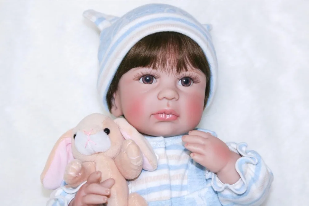 40 см полностью силиконовая виниловая кукла-Реборн, Реалистичная, 16 дюймов, для новорожденных девочек, для младенцев, водонепроницаемая игрушка для ванны, детские куклы на день рождения, подарок