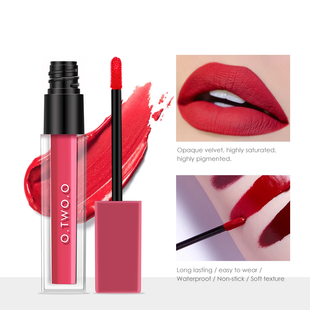 O. TWO. O жидкая помада, сексуальные цвета, матовый бархатный блеск для губ, оттенок, водостойкая, стойкая краска для губ, телесный, косметика, 15 цветов