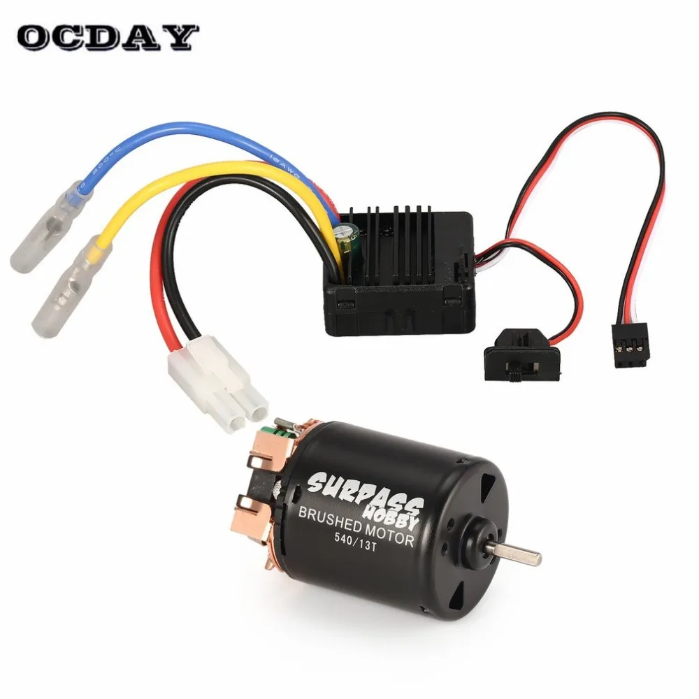 

Surpass Hobby 540 13T/21T/35T/45T Brushed Motor with 60A ESC 5V/2A BEC for 1/10 RC Off-road Racing Car Truck fz