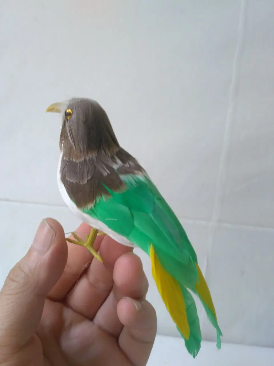 

cute simulation small bird model foam&feather gray&green bird gift about 12cm 1333