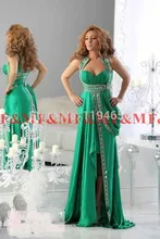 2016 neue Ankunft Mintgrün Liebsten robe de soiree arabische Abendkleider Mit Jacke Open Back Satin Abschlussball-kleider F & M1164