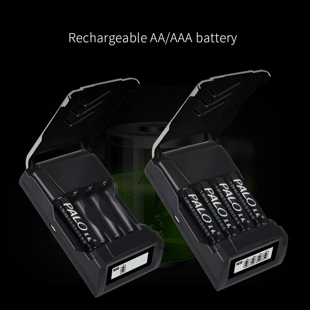 PALO AA AAA умное зарядное устройство ЖК-дисплей USB вход для AA/AAA ...