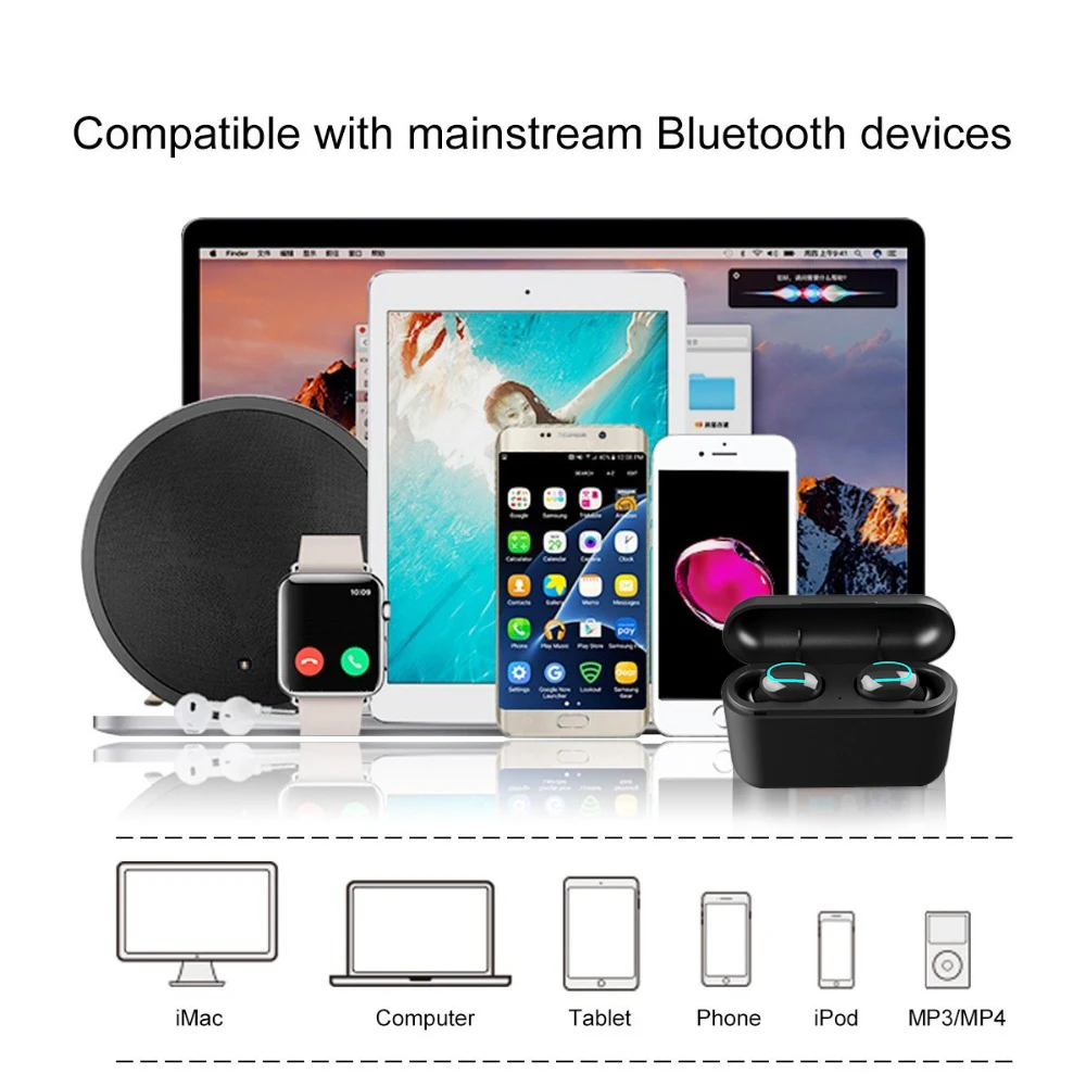 Новые TWS наушники Bluetooth 5 0 беспроводные IPX5 водонепроницаемые Спортивная