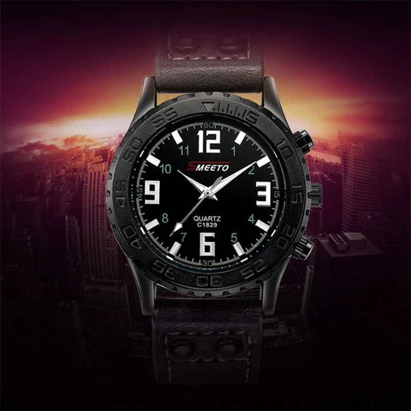 

Fashion mens watch Male wristwatch Leather Band Analog Quartz saat Wrist Business top brand luxury men's watches erkek saati