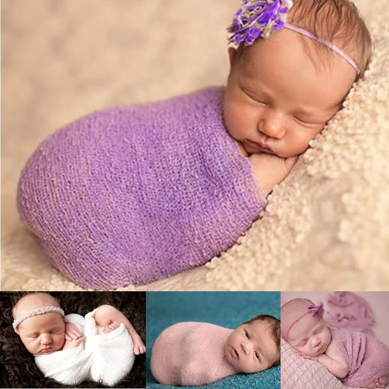 

Baby Girl Photography Props Accessorie Newborn Bed Wraps Infant Clothes Babywear Receiving Blankets Hemp Swaddling Sleeping Sack