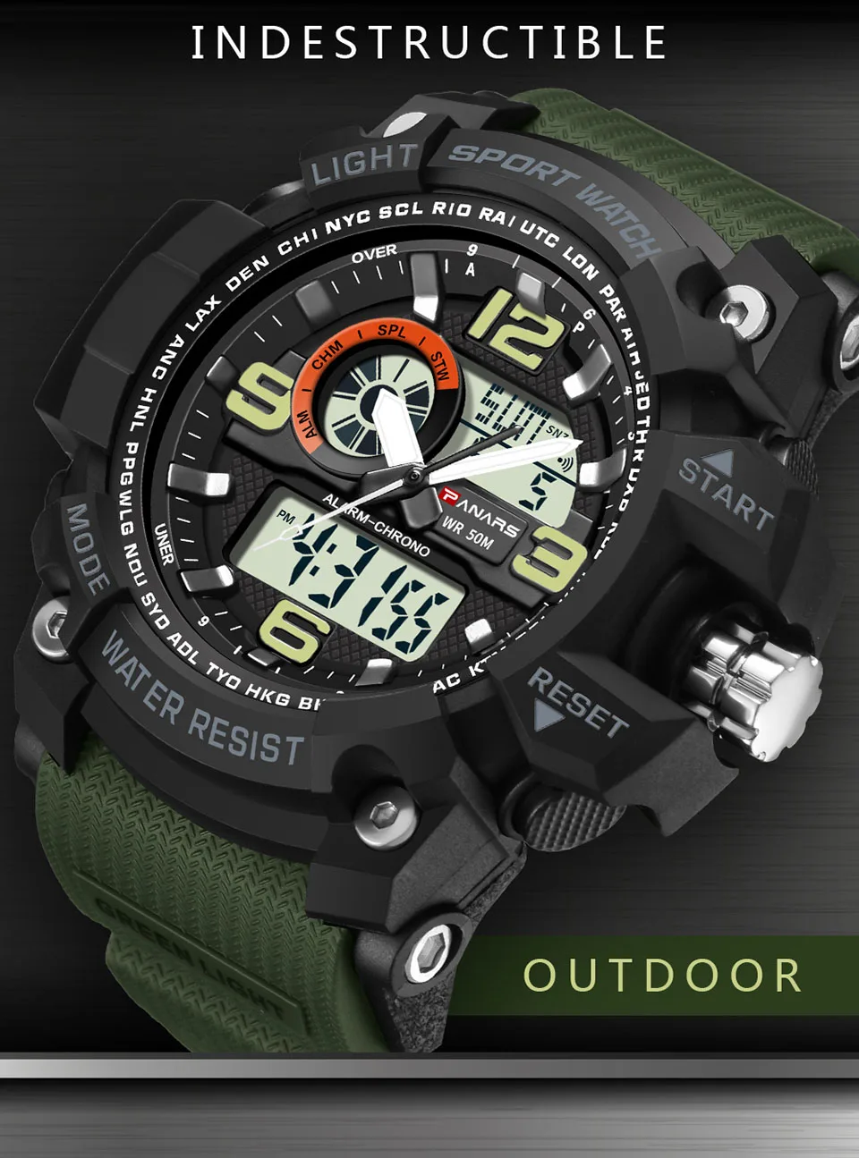 2018 PANARS Military Digital-watch Men/'s G Style Fashion Sports S Shock Army Watch LED Electronic Digital Wrist Watches for Men (2)