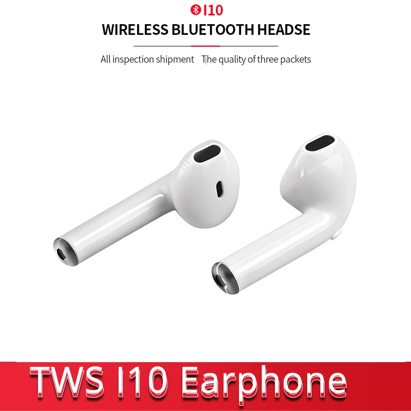 

TWS I10 Wireless Bluetooth Earphone Dynamic Earbud Headset Mic Earphone For iPhone Sumsung Huawei Xiaomi With Charging Box