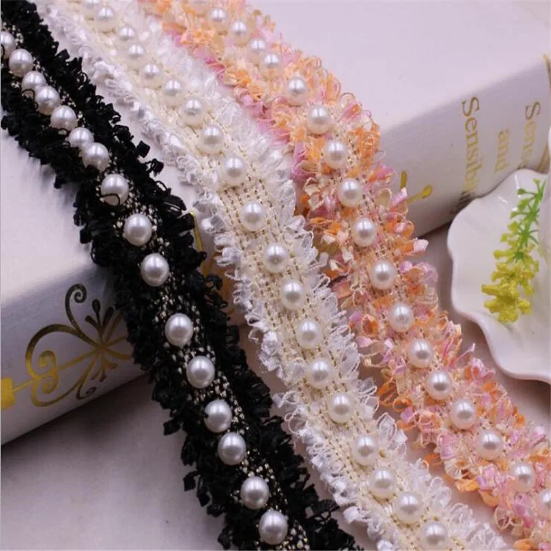 

5yards Beaded Lace Trim Tape Fabric Ribbon DIY Collar Sewing Garment Headdress materials Headwear hair accessories accessories