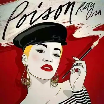 

Modern handmade painting pop art Rita ora poison on oil canvas for living room decor and wallpaper