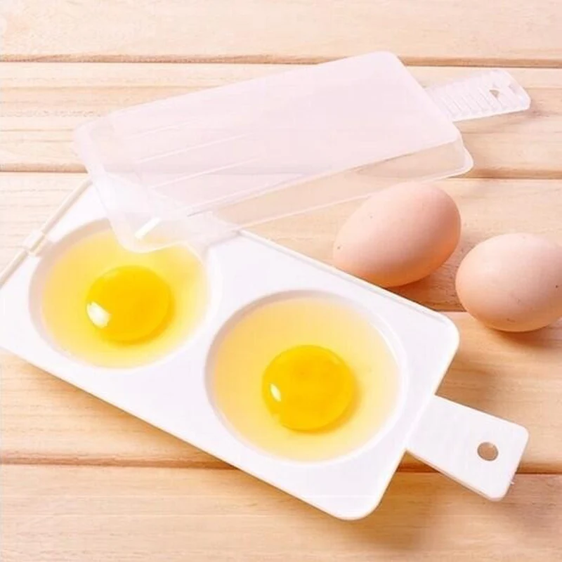 

2019 1Pcs Two Egg Breakfast Home Easy Instant Cooker Microwave Ovens Steaming Egg Machine Boiled Kitchen Omelette Egg Box Mold