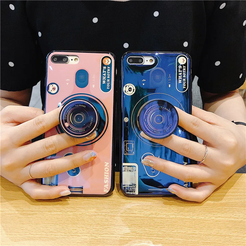 

Case For Huawei Honor 7x 8C 8X Max 9 Lite 9N Note 10 V9 Play V10 V20 P smart Y6 2019 Vintage 3D Camera Soft Cover Phone Holder