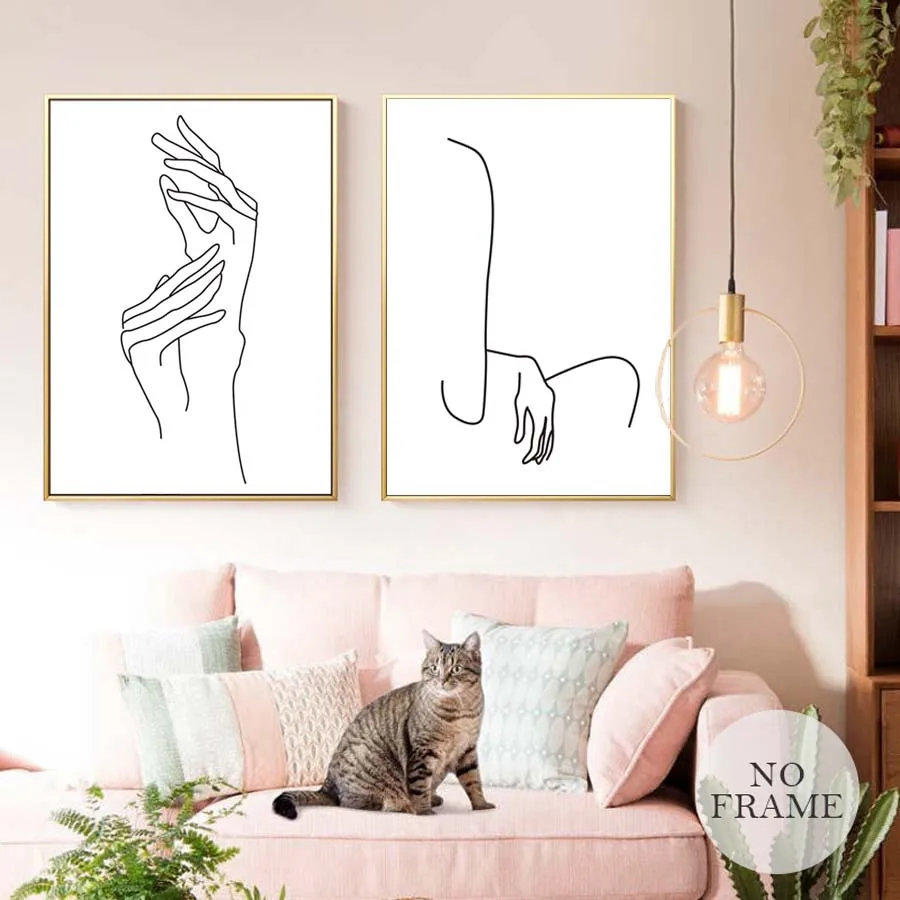 Lady Body Line Drawing Abstract Poster&amp;Prints Modern Canvas Painting Modular Wall Picture For Girls Bedroom Wall Art Home Decor (4)