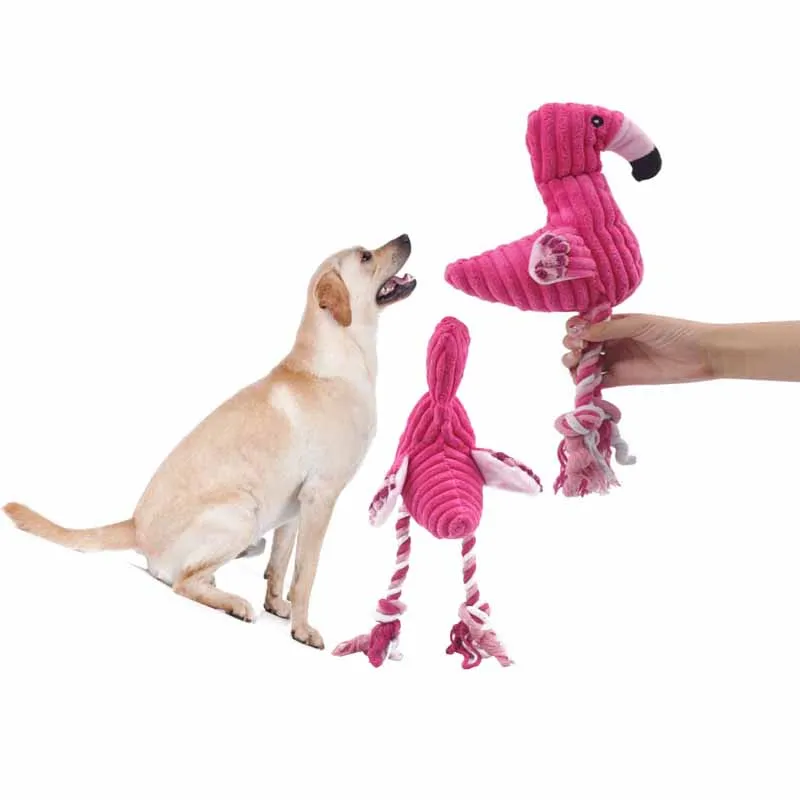 

Flamingo Chew Dog Toys Squeaky Plush Sound Pet Toys Puppy Chew Toy For Dogs Cat Funny Pet Products For Small Dog NZT05