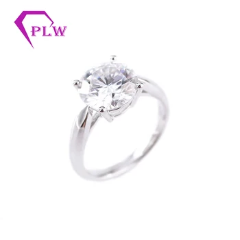 

Provence Jewelry 18 K White Gold 4 ct 10 mm D Color Moissanite Diamond Solitaire Daily Wear Engagement Ring For Women Wedding