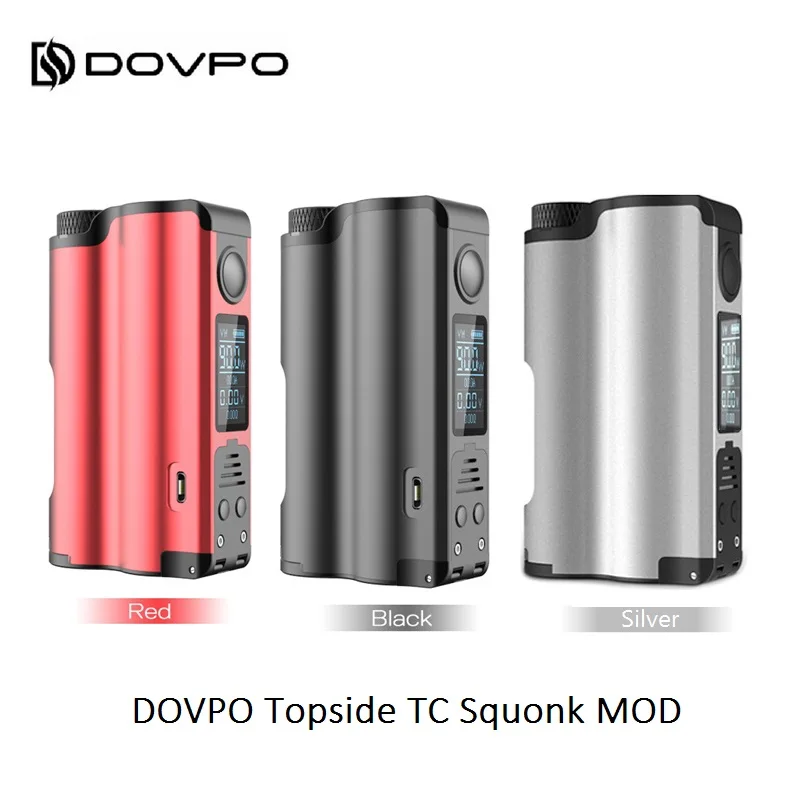 DOVPO TOPSIDE SQUONK 90 Вт коробка мод бокс мод для электронных сигарет вейп с верхним заполнением поддержка обновления прошивки