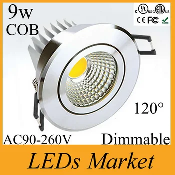

Hot sale Cob Fixture Led Ceiling down light Dimmable led recessed light natural white Led Spot light 9w CRI85 110-240v+ driver