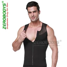 Мужская одежда, хит, Корректирующее белье с контролем живота, Корректирующее белье для тела на молнии, эластичный сетчатый корсет для похудения для мужчин, утягивающий жилет, топ