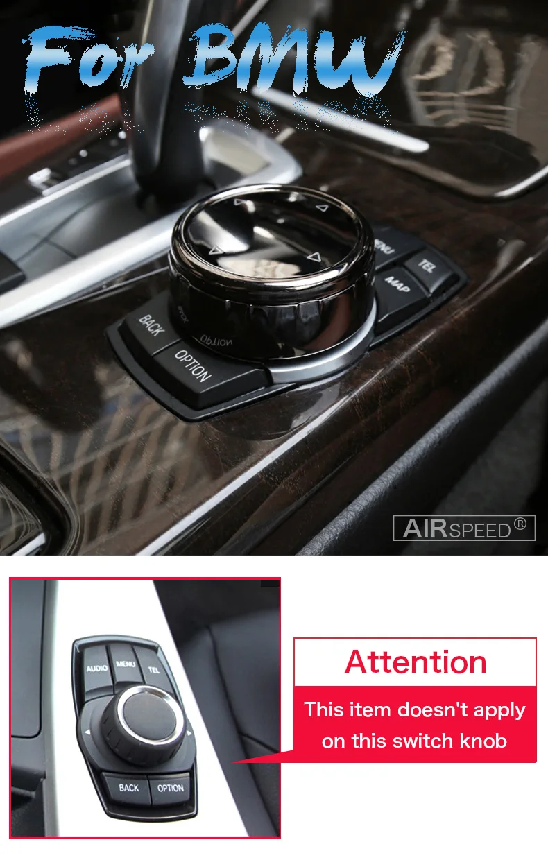  IDrive Car Multimedia Button Knob Cover Ceramic Black for BMW X1 F25 X3 X4 F15 X5 F16 X6 1 2 3 5 Series F10 F20 F30 F34 (1)
