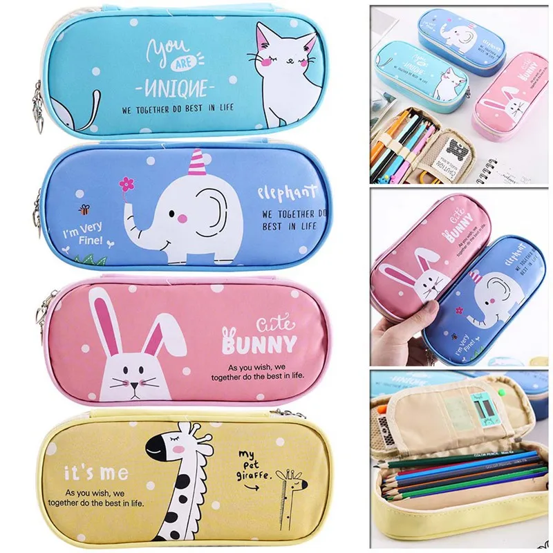 

Cartoon Multifunction School Pencil Case Bags Large PU Pen Box For Boy Girl Kids Gift Stationery Supplies