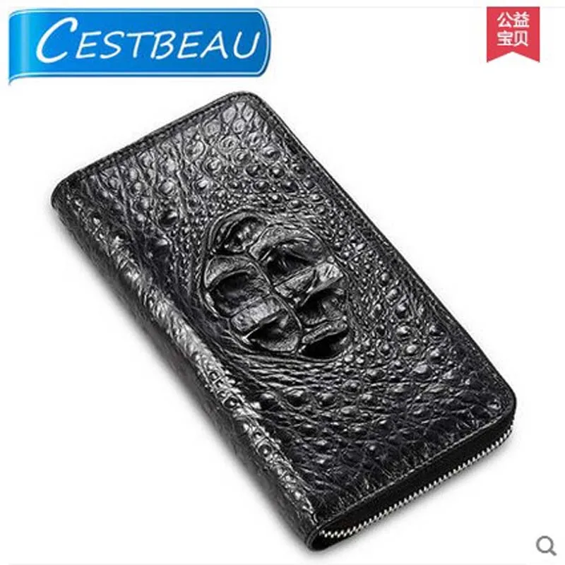 

Cestbeau limited crocodile men wallet large skull without splicing natural genuine crocodile men clutch bag commercial man bag