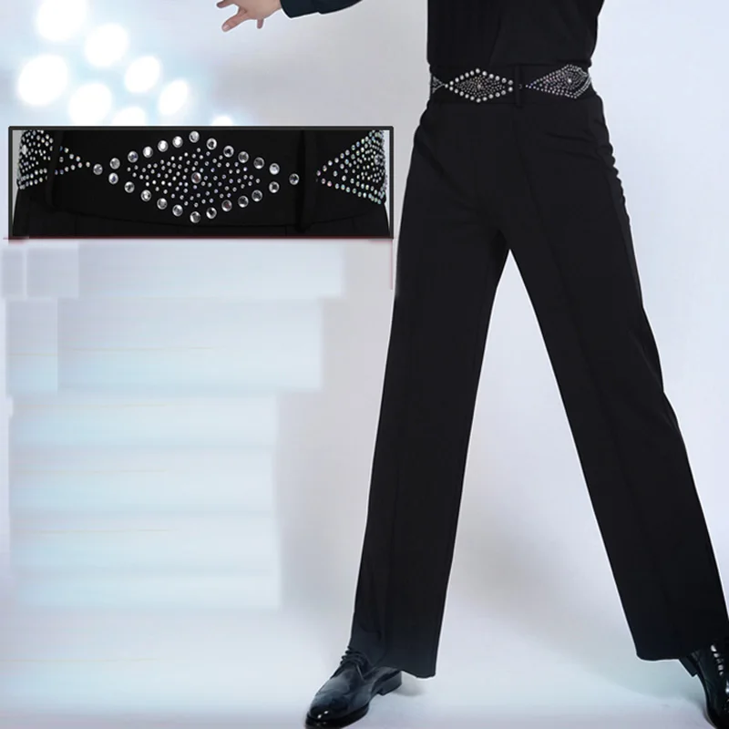 

2018 Sexy Latin Dance Pant For Male Black Color Fringe Wear Men Square Vintage Chacha Professional Waltz Tango Trouser N7054