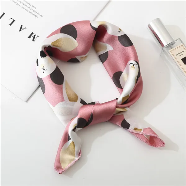 Новинка, женский шарф на весну и лето, шелковый шарф маленького размера, квадратный шейный платок для офиса, женские шарфы, весенние шали, 50*50 см - Цвет: FJ158 rubber
