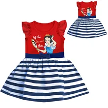 2016 Summer Kids Girl Dress stripe Princess Dresses Cartoon The Snow White Costume Children toddler Clothes