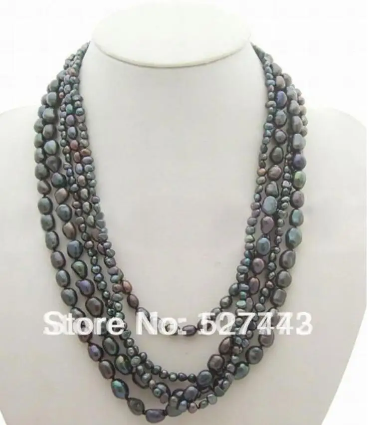 

Wholesale free shipping >>Beautiful! 5S Black Pearl Necklace Necklace