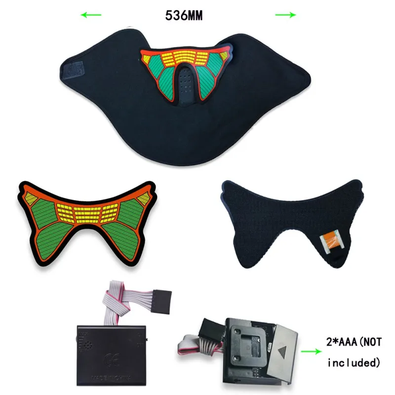 Mask LED Festival Party Masks Luminous Flashing Face Mask Party Sound Control Halloween Clothing Terror Helmet Fire