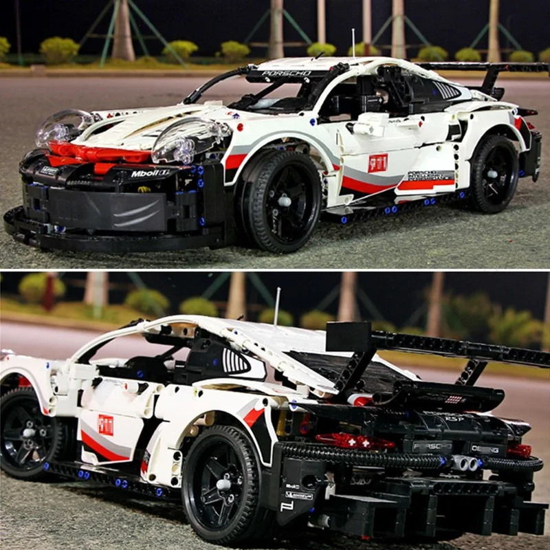 

Technic Series White RSR Super Racing Car Building Blocks Set Bricks Creator Cars Model Children Toys Compatible Legoings