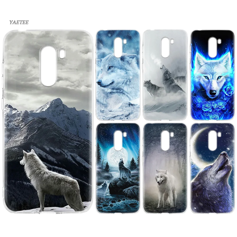 

Snow White Blue Eyes Wolf Silicone Back Case For Xiaomi Pocophone F1 Mi 8 lite Play Redmi GO 5 Plus Note 7 6 Pro 5A Cover