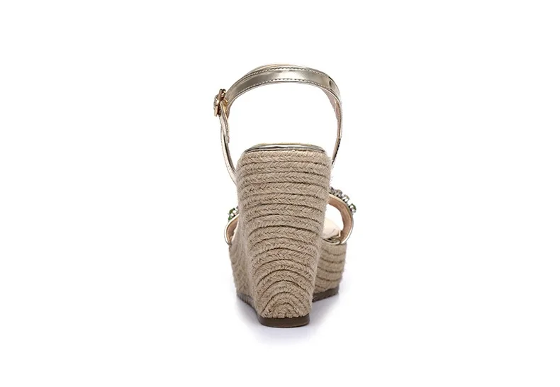 36_2016 New Fashion Summer Luxury Platform Wedge Sandals Womens Small Size Designer Golden High Heels Shoes Online Good Quality